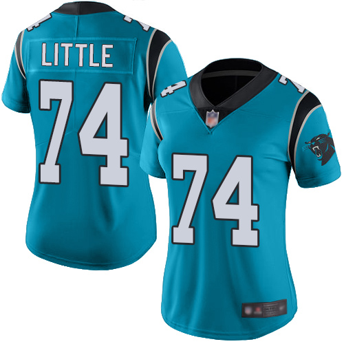Carolina Panthers Limited Blue Women Greg Little Jersey NFL Football #74 Rush Vapor Untouchable->women nfl jersey->Women Jersey